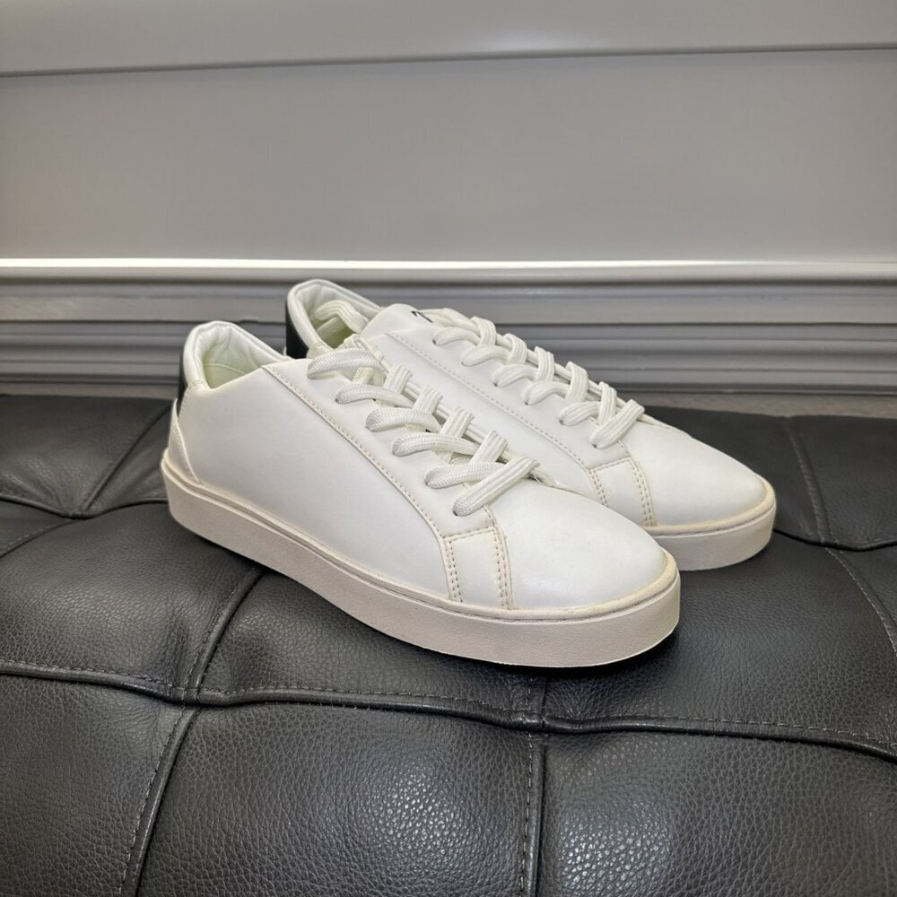 Thousand Fell Lace Up White Eco Recycled Tennis Shoes Mens Size 8 Black